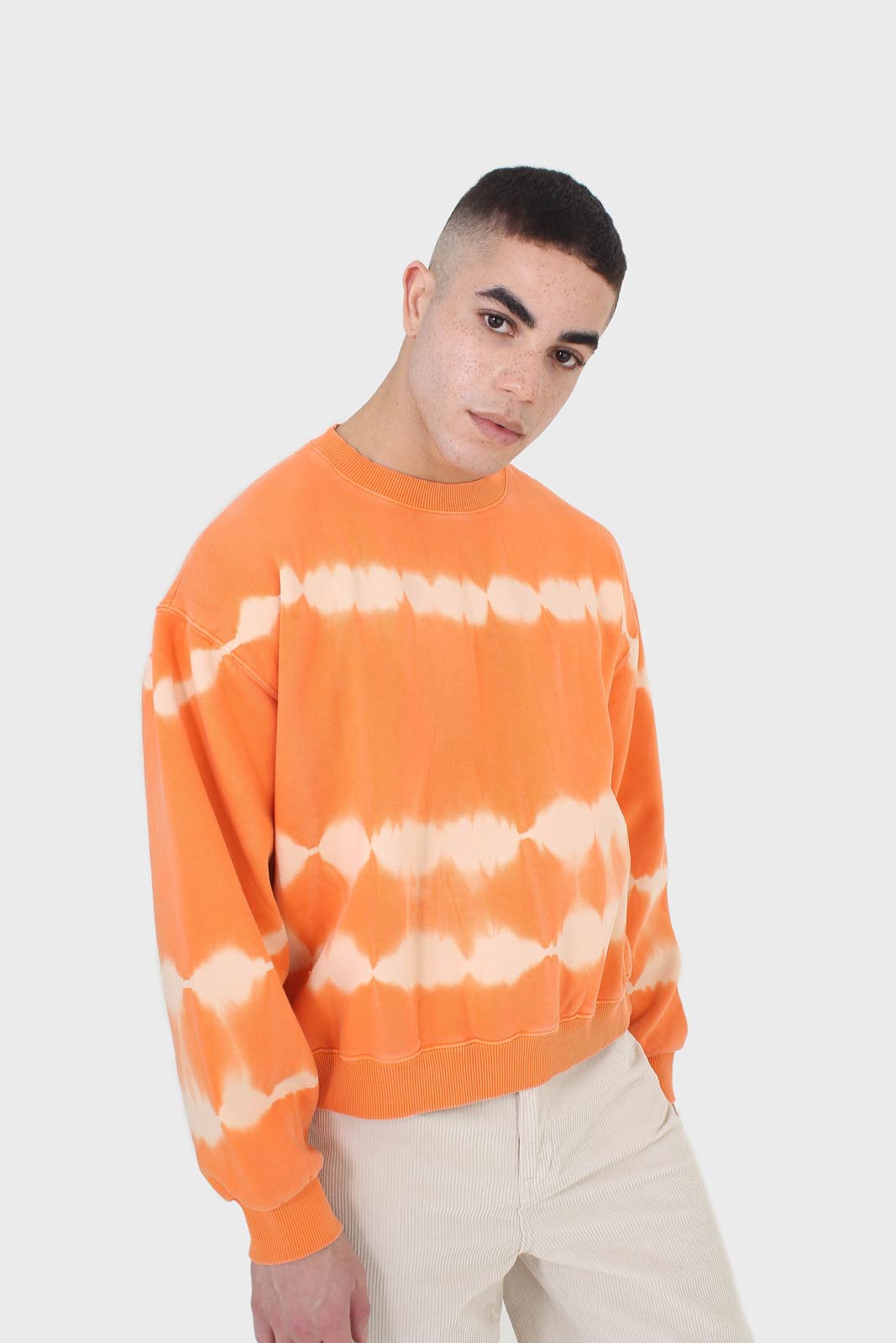 Orange tie dye crewneck sweatshirt