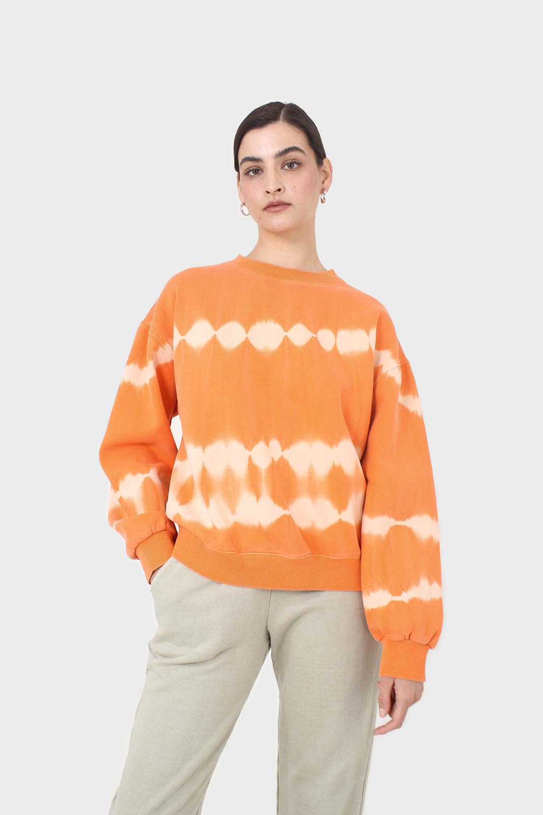 Orange tie dye crewneck sweatshirt