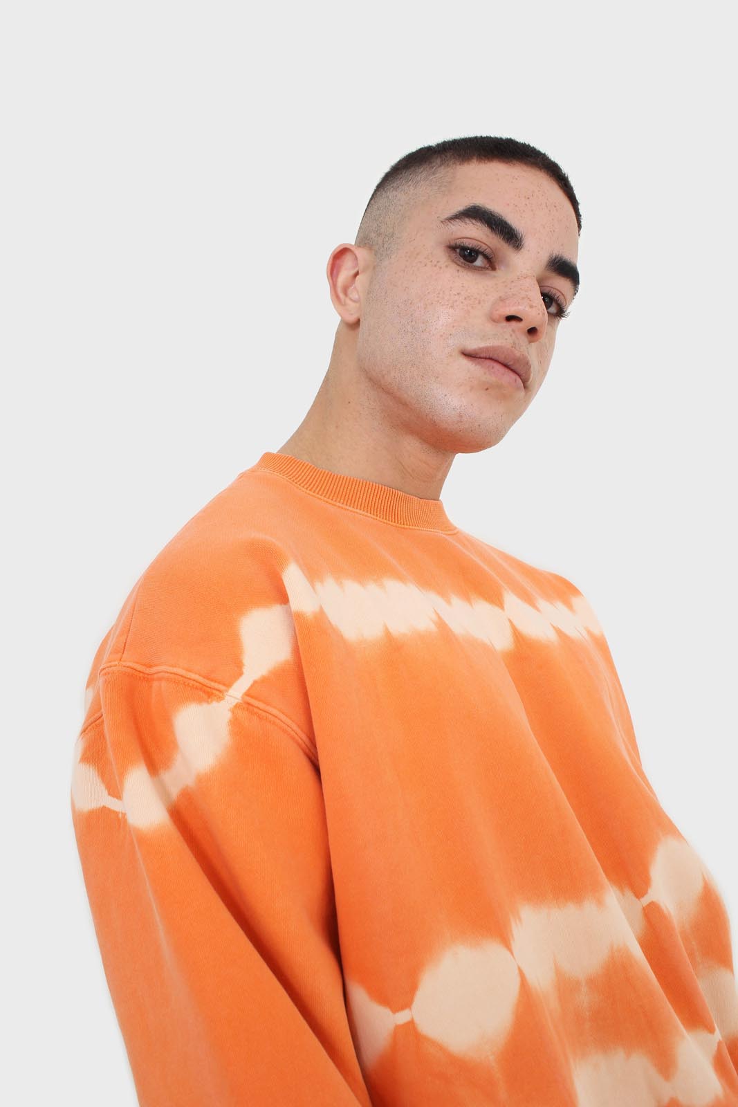 Orange tie dye crewneck sweatshirt