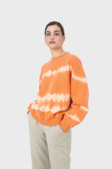 Orange tie dye crewneck sweatshirt