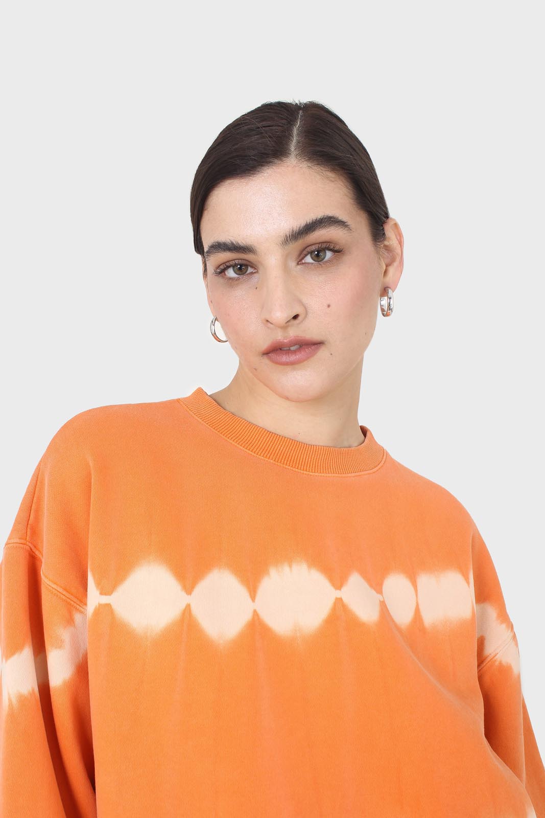 Orange tie dye crewneck sweatshirt