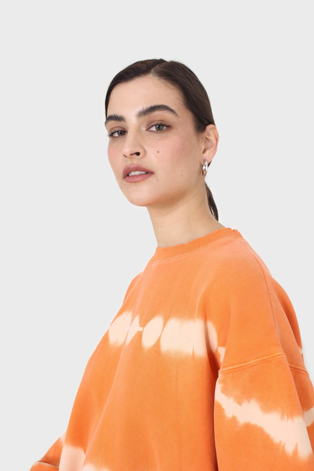 Orange tie dye crewneck sweatshirt