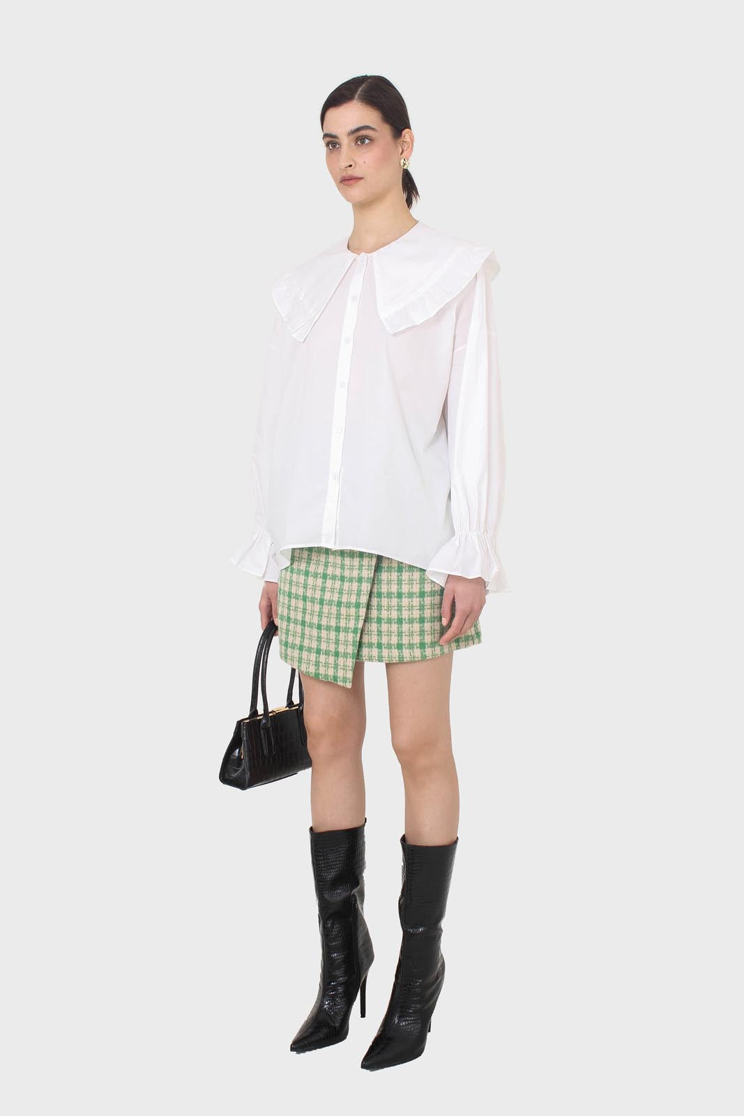 White large collar blouse