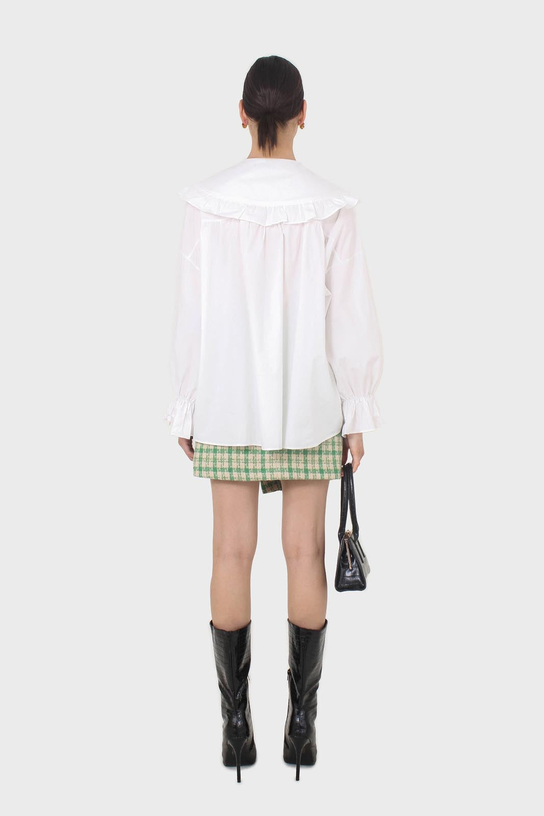 White large collar blouse