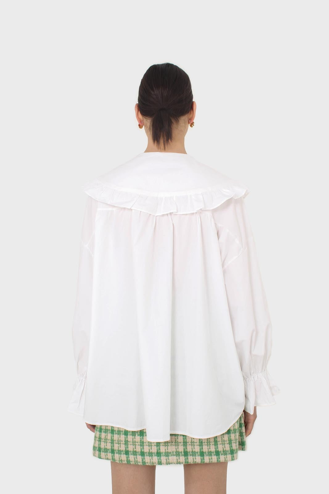 White large collar blouse