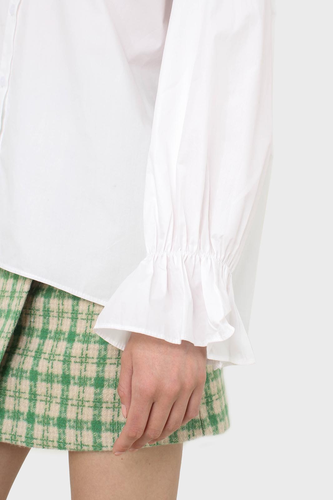 White large collar blouse