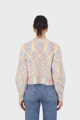 Ivory rainbow fleck cropped jumper