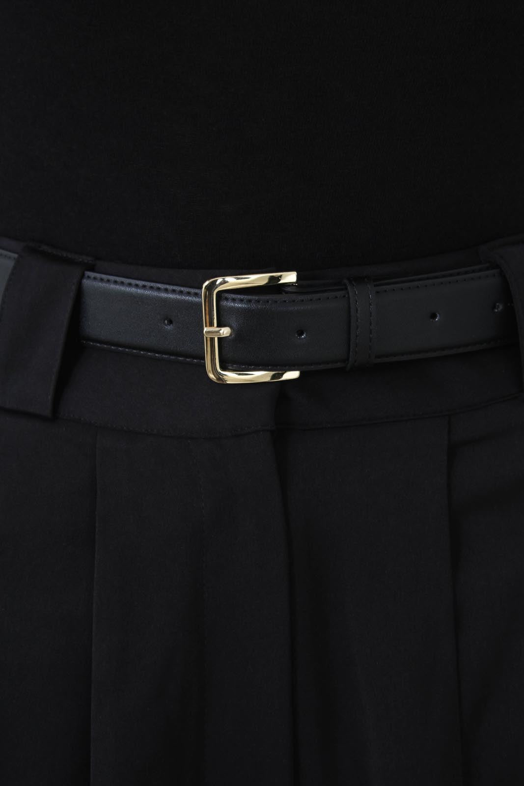 Black silky pleated shorts