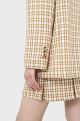 Yellow and camel checked blazer