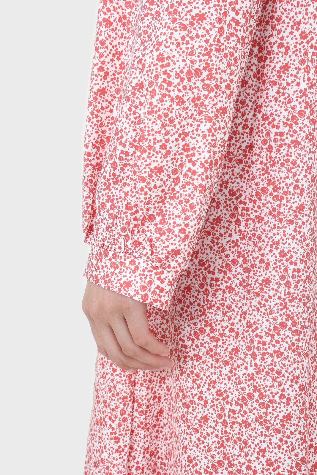Pink and ivory floral print tie back maxi dress