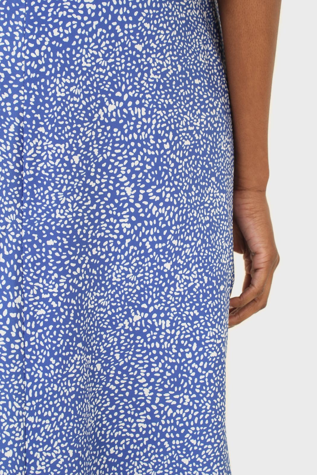 Cobalt blue and ivory dappled maxi skirt