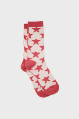 Pink contrast stars socks