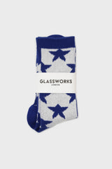 Cobalt contrast stars socks