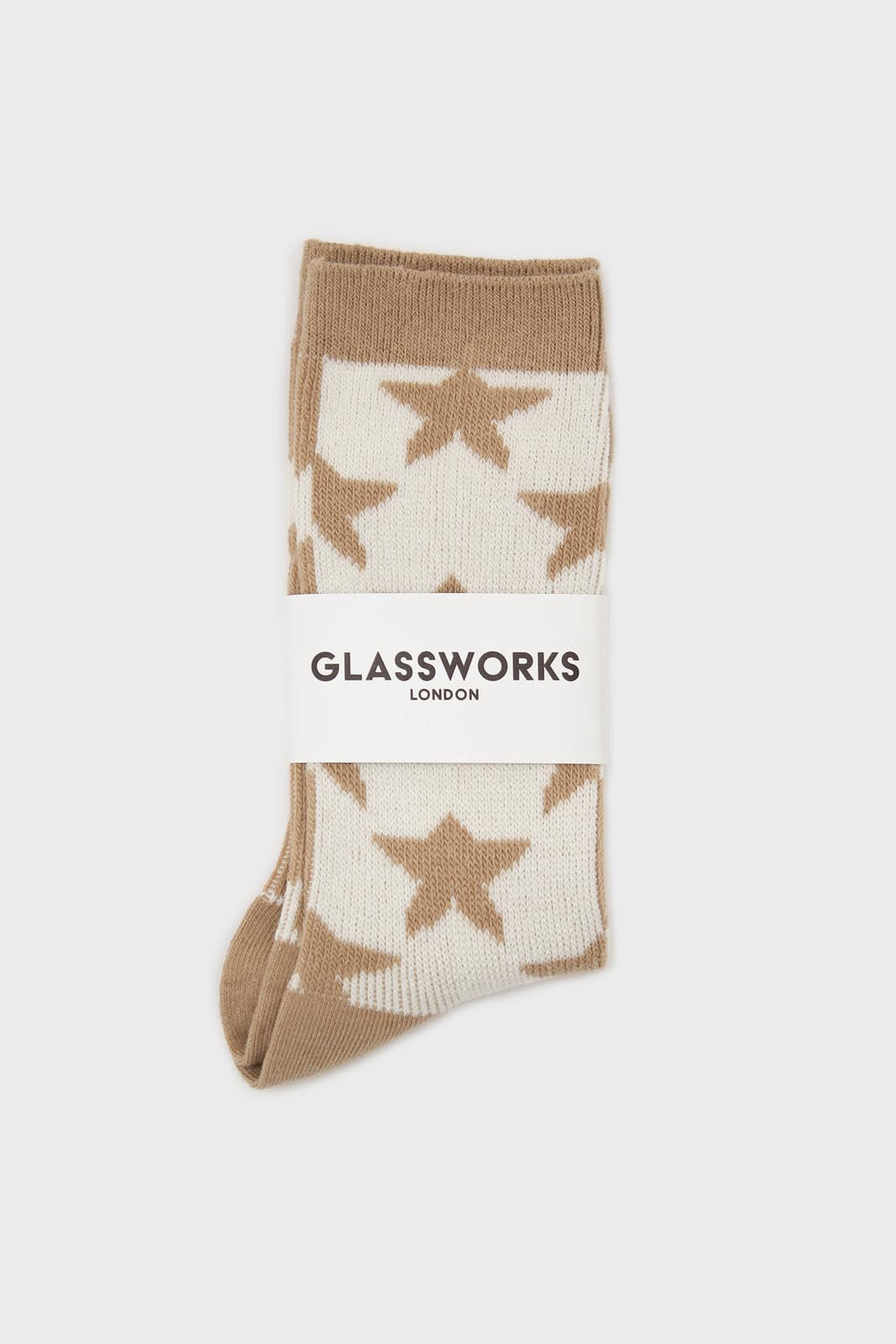 Beige contrast stars socks