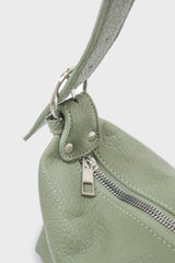 Sage vegan leather shoulder bag