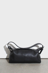 Black vegan leather shoulder bag