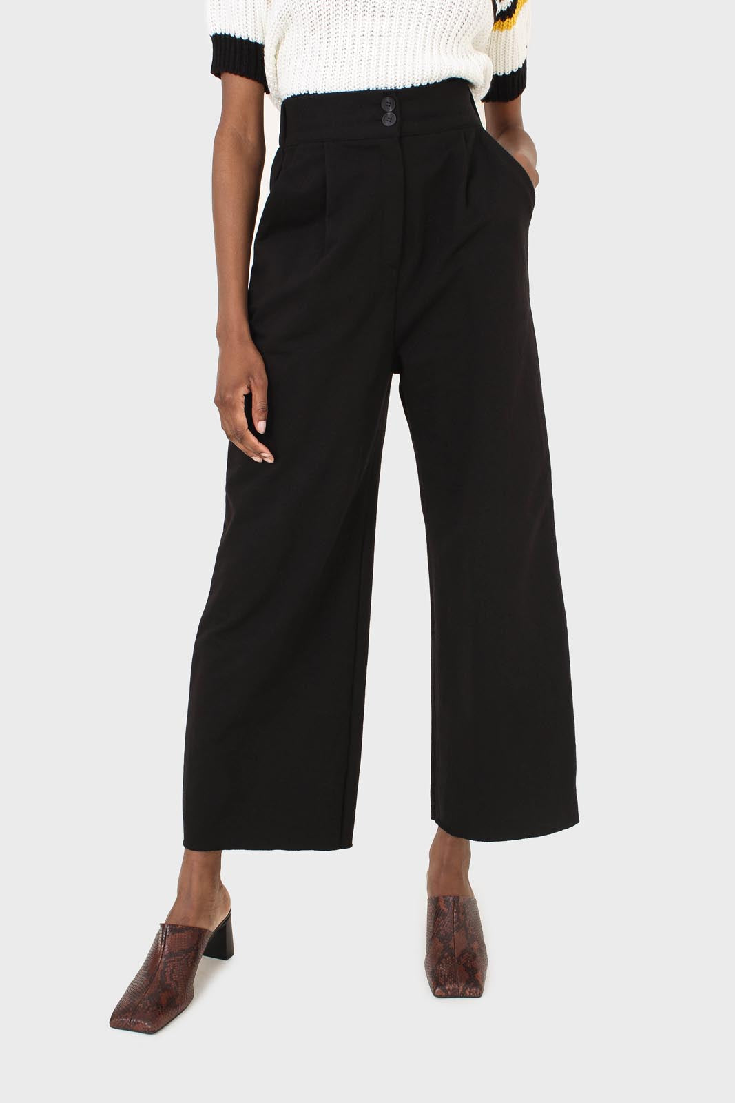 Black smart sweatpant trousers