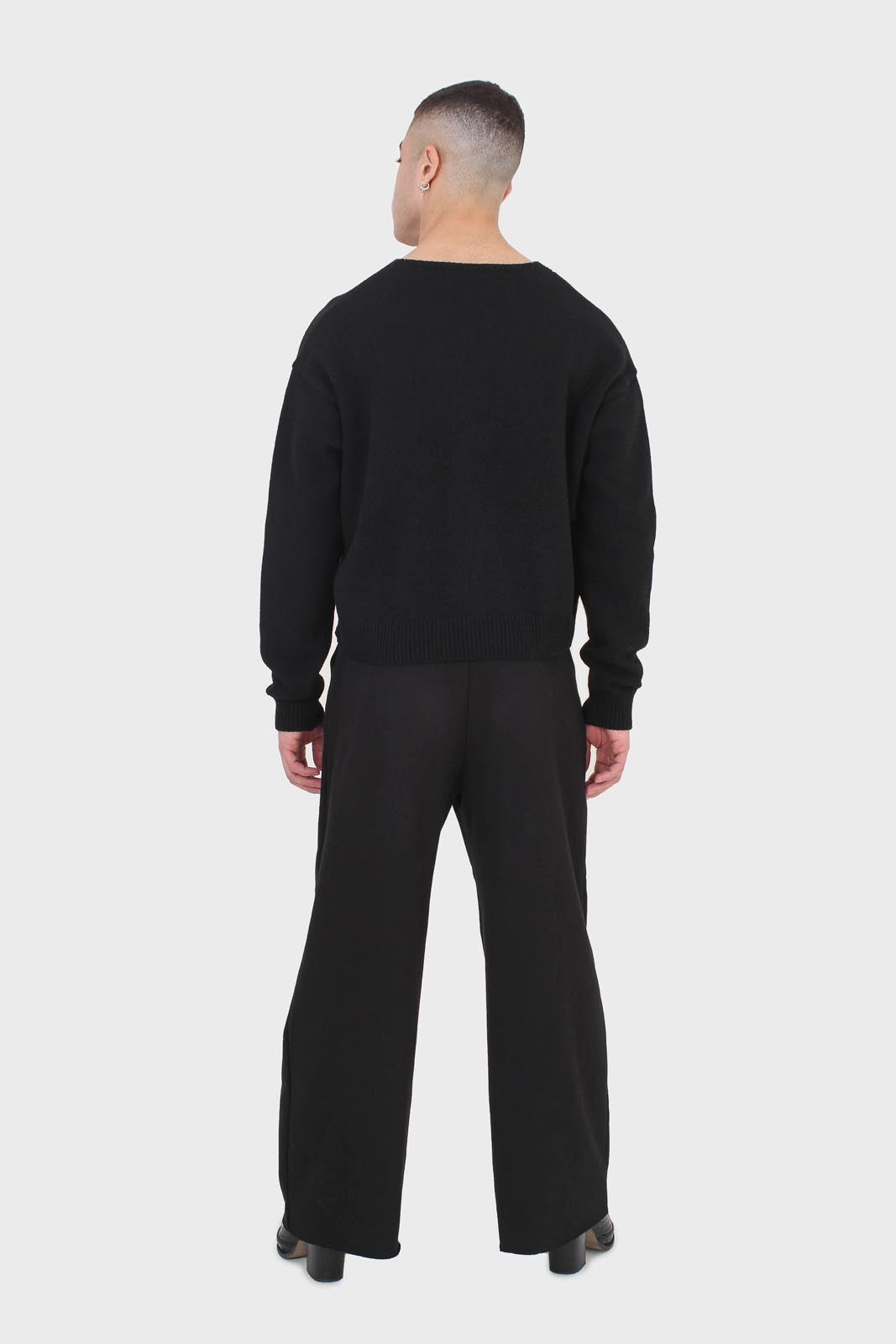 Black smart sweatpant trousers