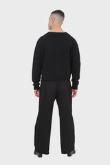 Black smart sweatpant trousers