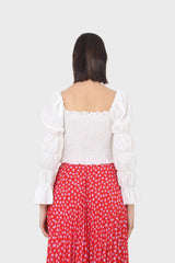White button front detail bustier top