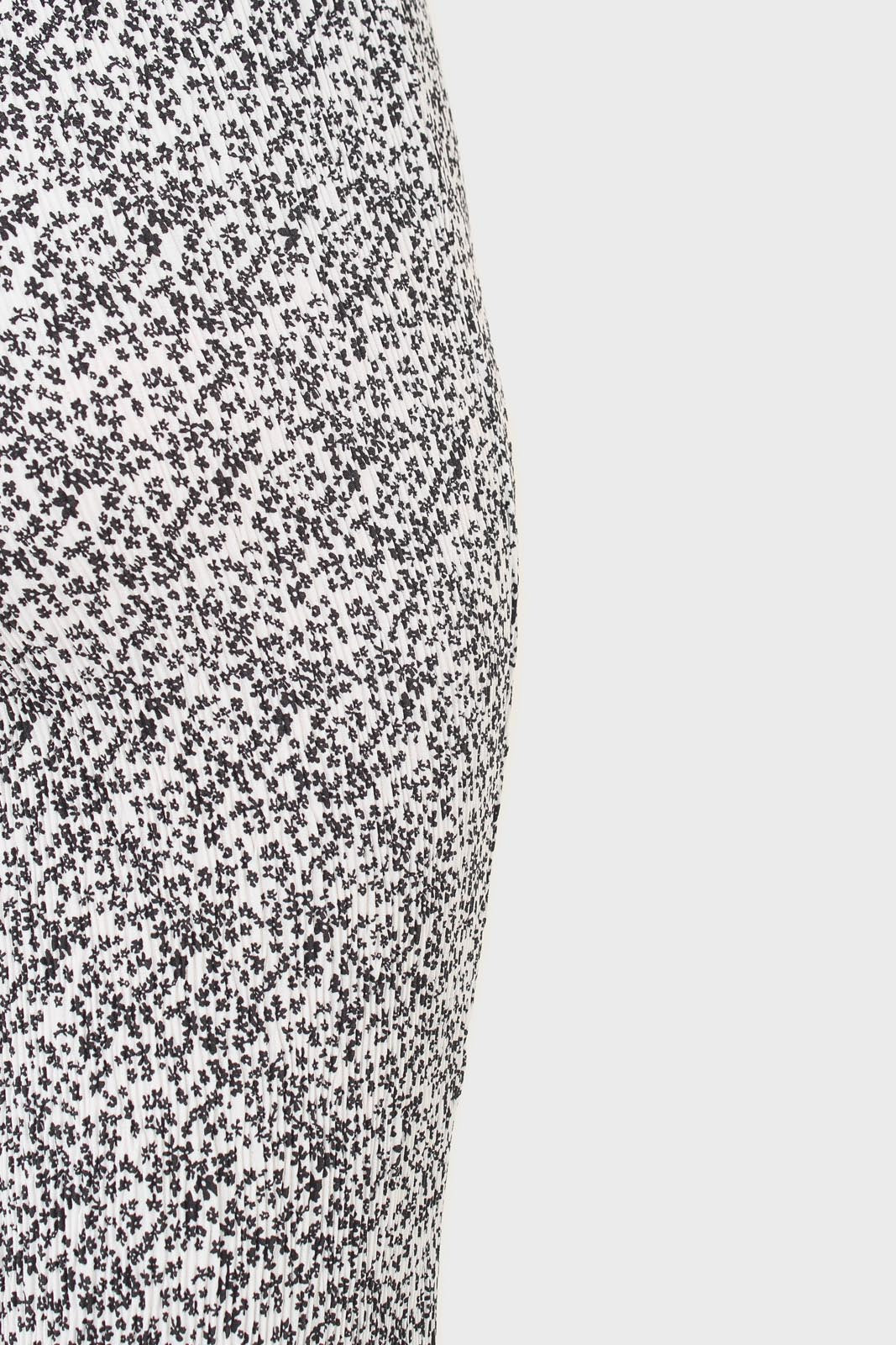 Ivory and charcoal dappled flare trousers