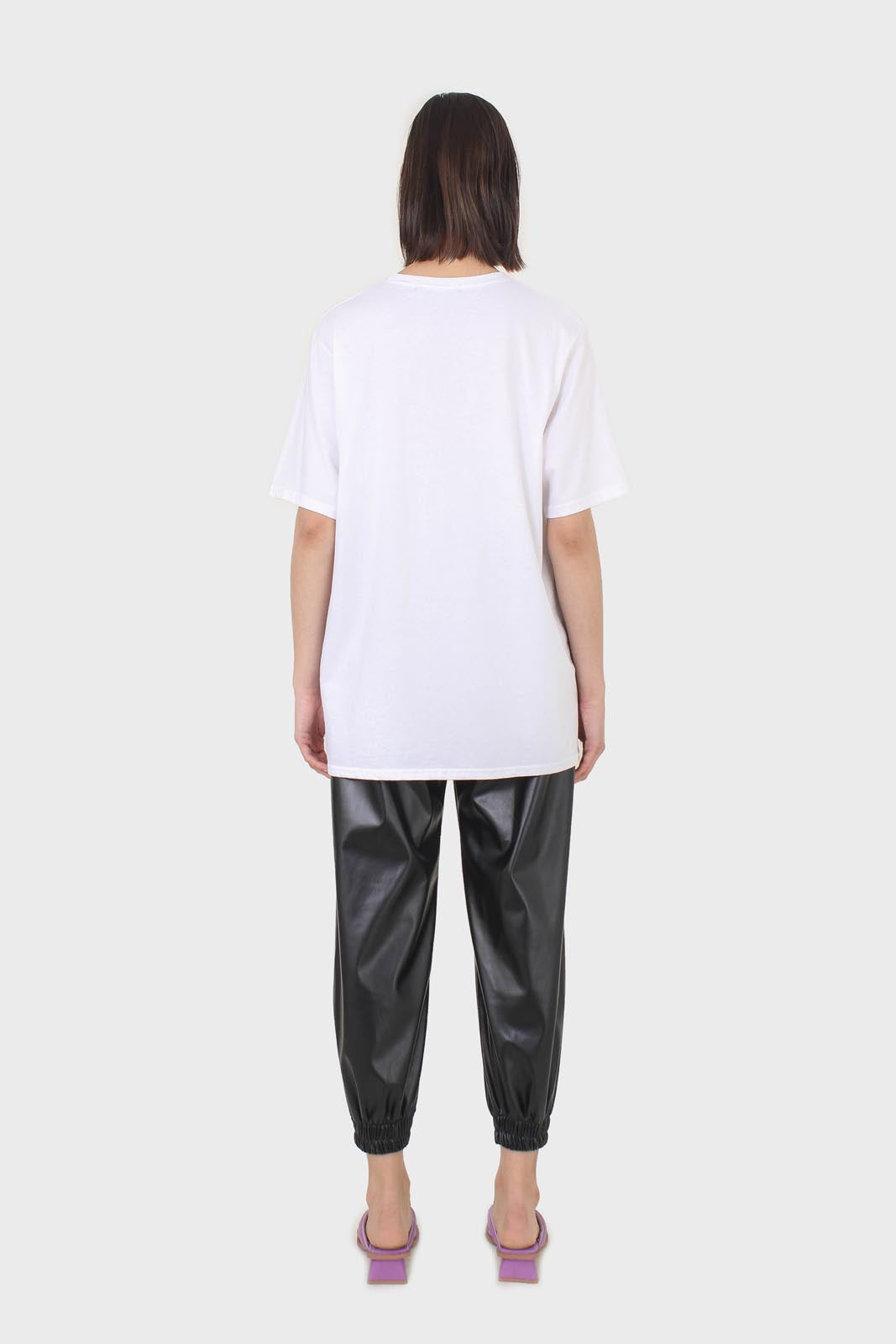 Ivory press stud detail draped top