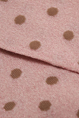 Pink and beige metallic polka dot socks
