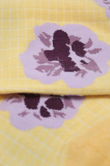 Yellow floral grid socks