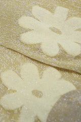 Yellow metallic sheer daisy socks