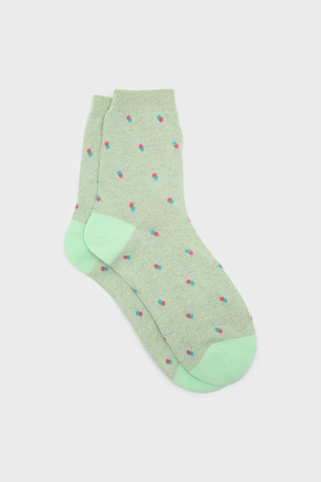 Green double dot socks