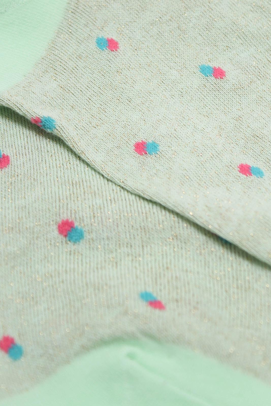 Green double dot socks