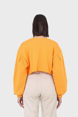 Tangerine cropped cut off sweatshirt