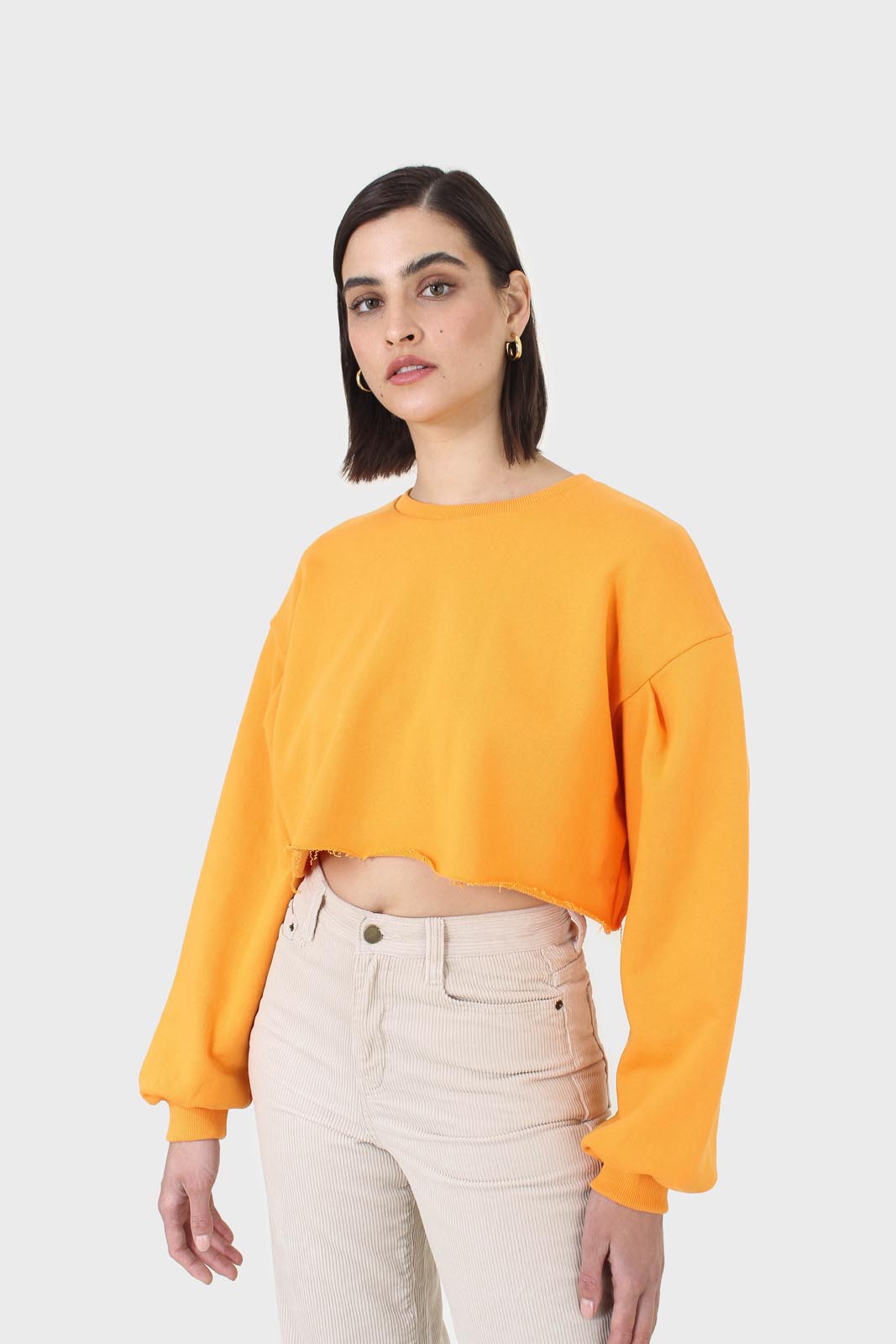 Tangerine cropped cut off sweatshirt