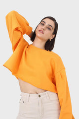 Tangerine cropped cut off sweatshirt