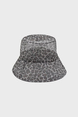 Grey mesh leopard print bucket hat