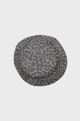 Grey mesh leopard print bucket hat