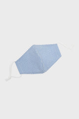 Blue and ivory gingham face mask