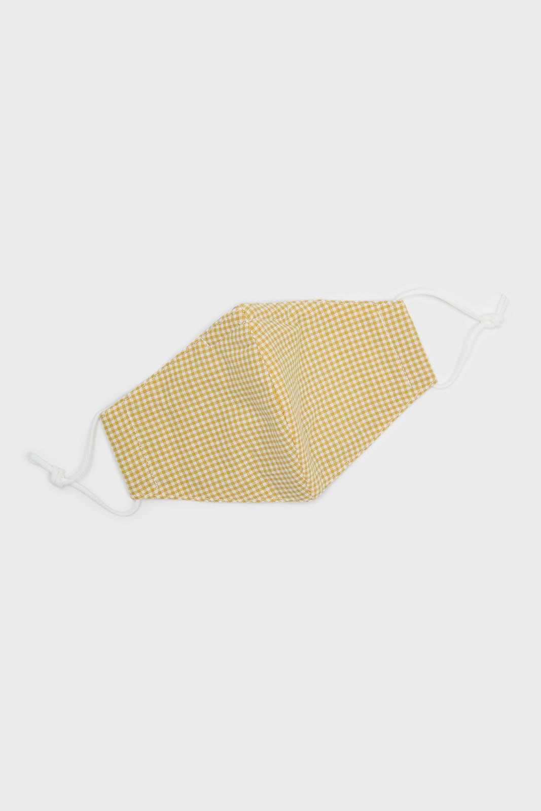 Yellow and ivory gingham face mask