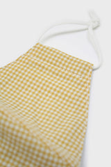 Yellow and ivory gingham face mask