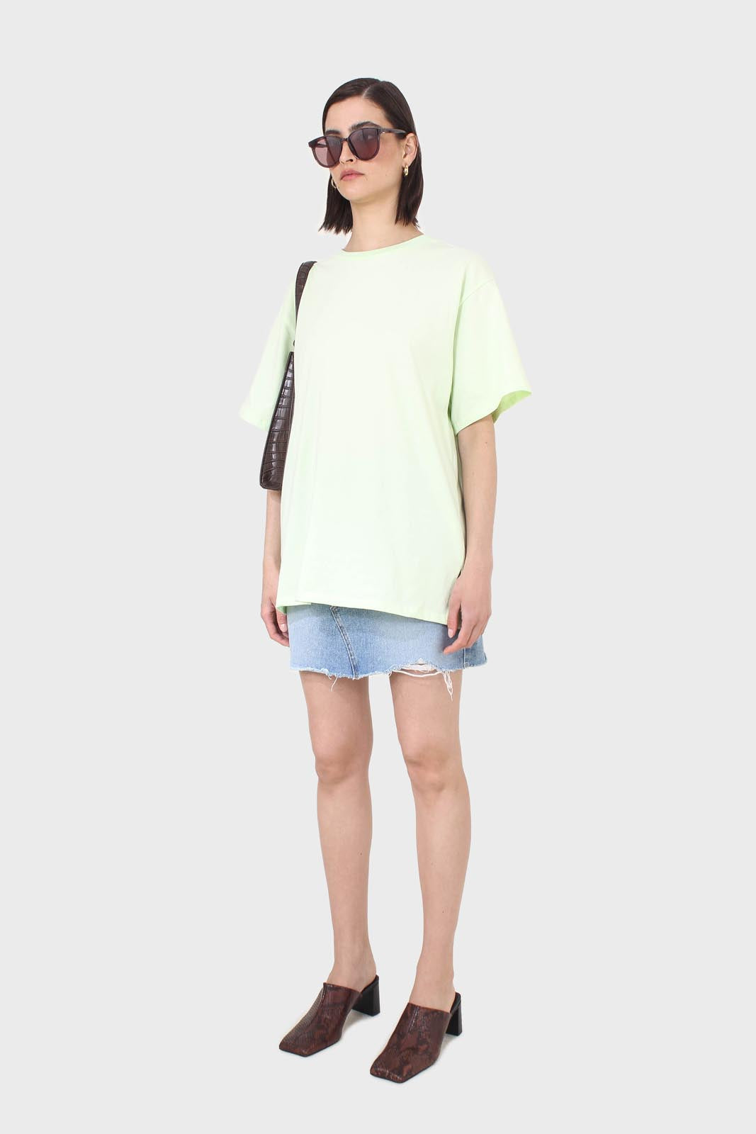 Lime green crew neck short sleeve tee