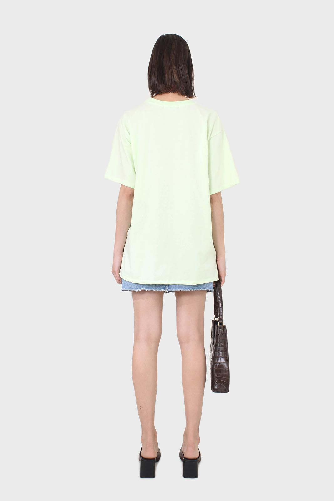 Lime green crew neck short sleeve tee