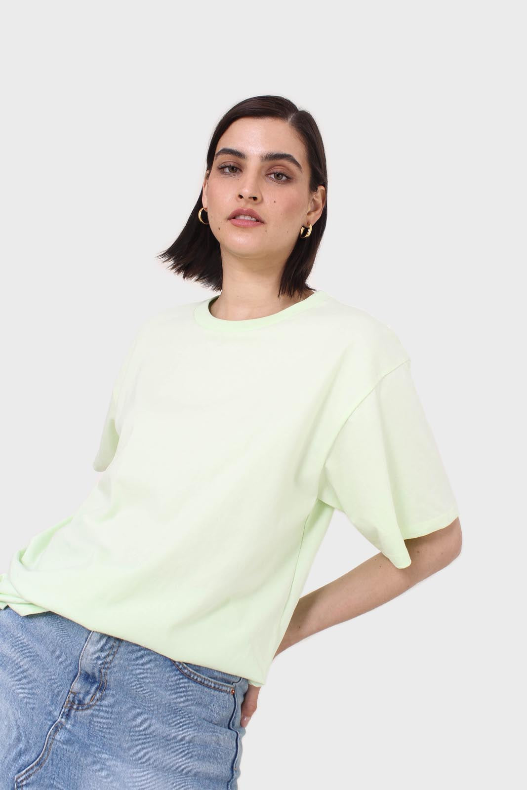 Lime green crew neck short sleeve tee