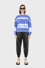 Cobalt blue tie dye crewneck sweatshirt