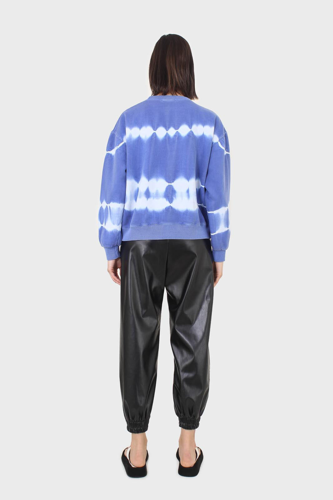 Cobalt blue tie dye crewneck sweatshirt