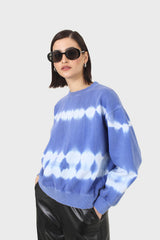 Cobalt blue tie dye crewneck sweatshirt