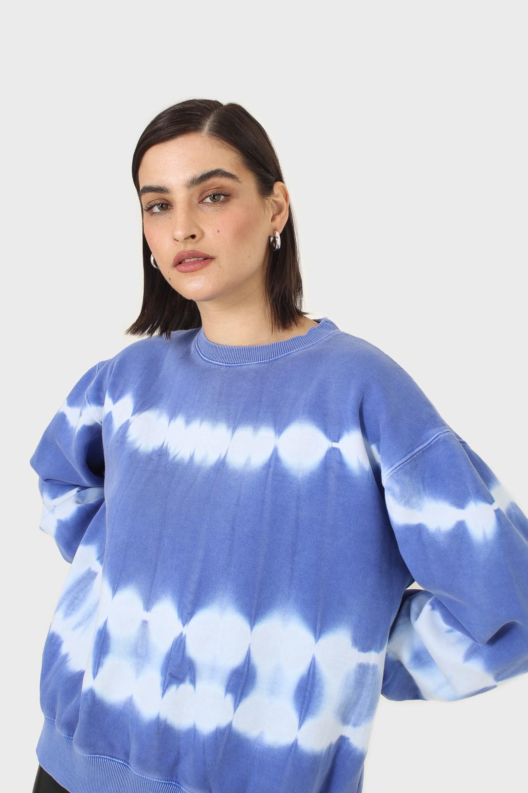 Cobalt blue tie dye crewneck sweatshirt