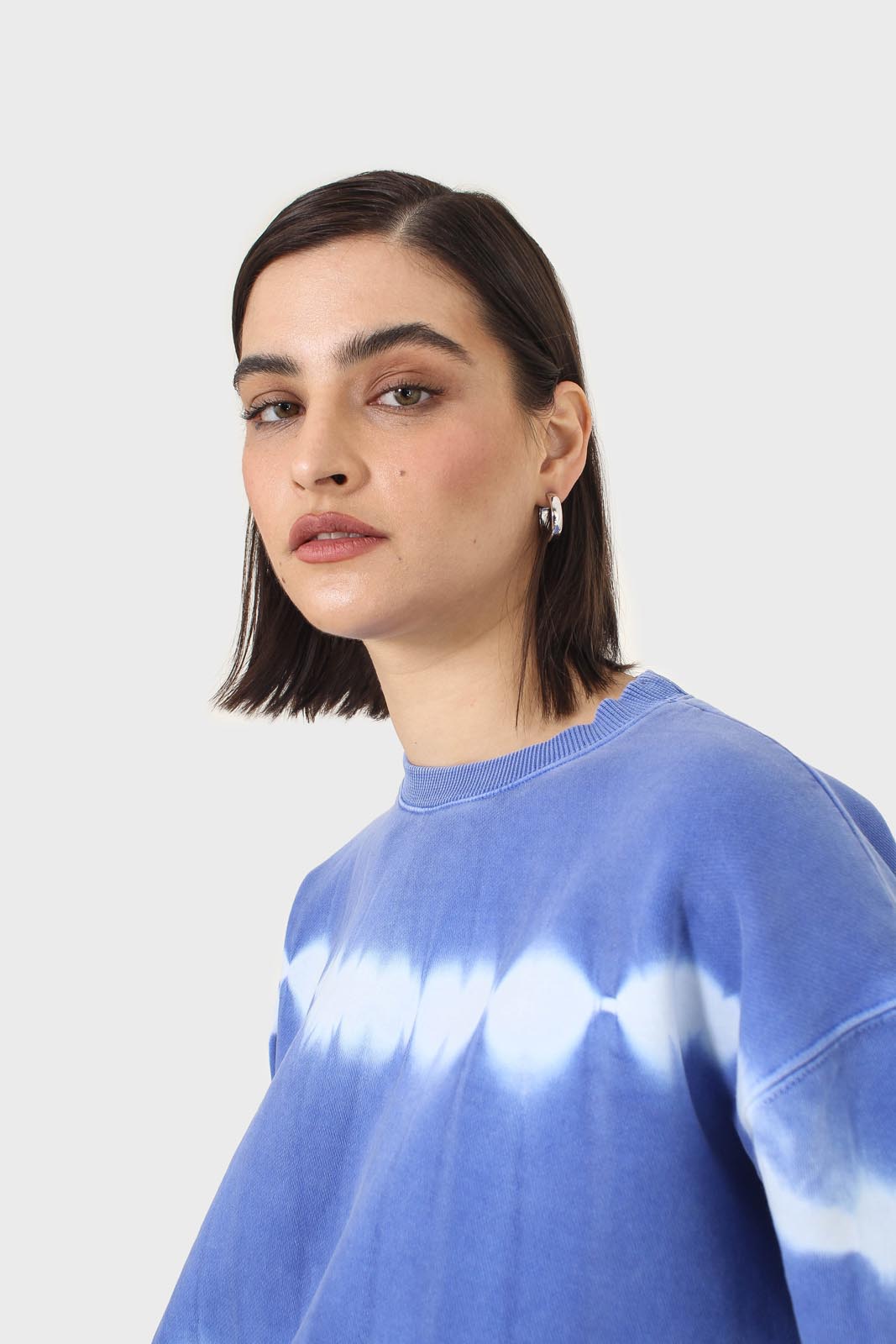 Cobalt blue tie dye crewneck sweatshirt