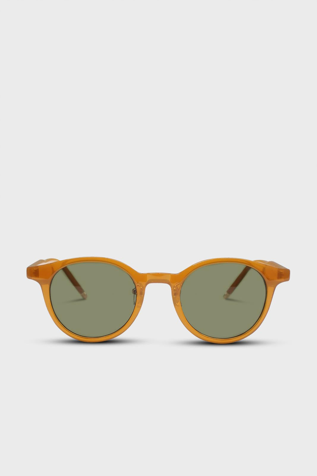 Mustard and khaki classic round sunglasses