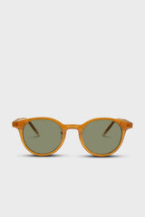 Mustard and khaki classic round sunglasses