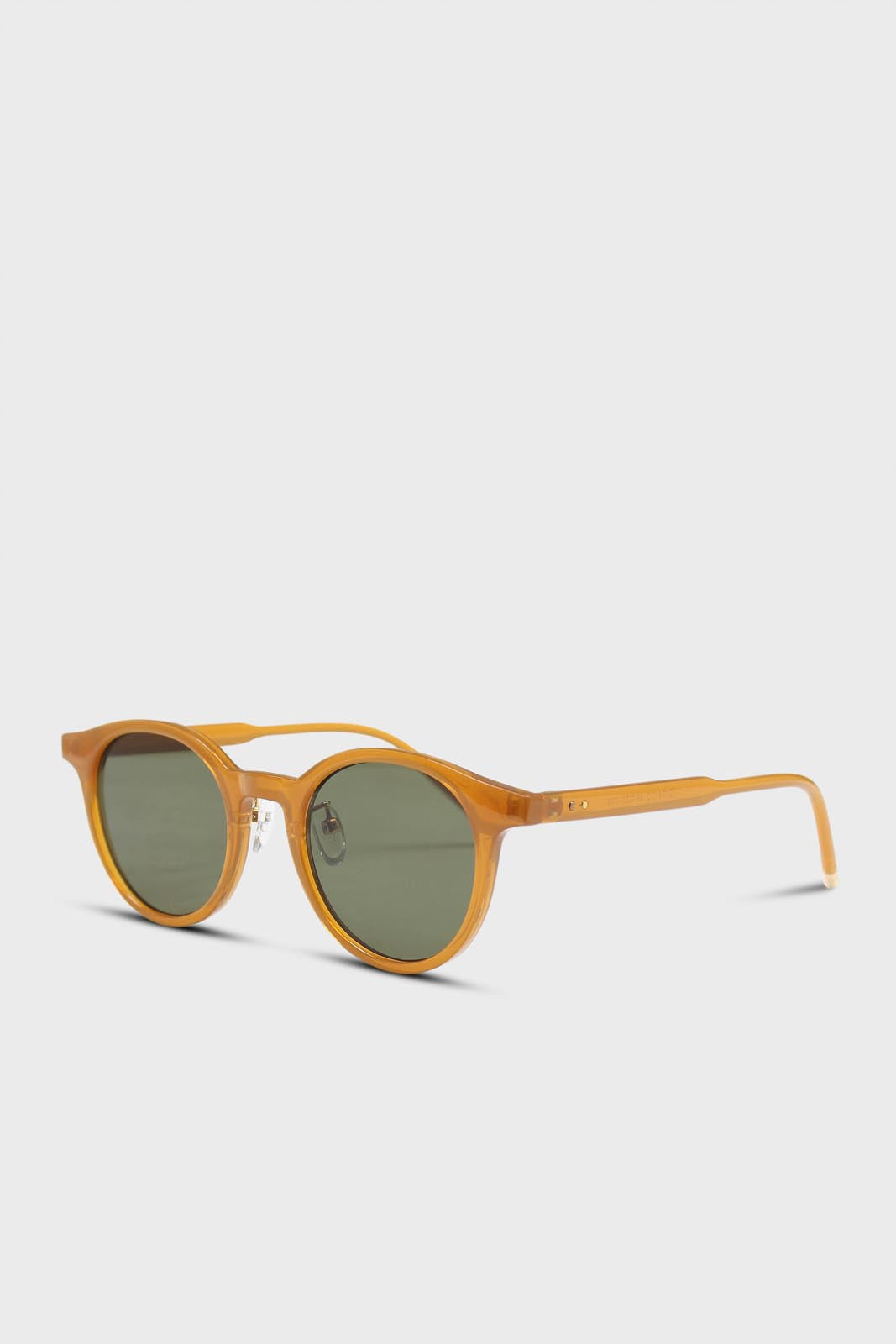 Mustard and khaki classic round sunglasses